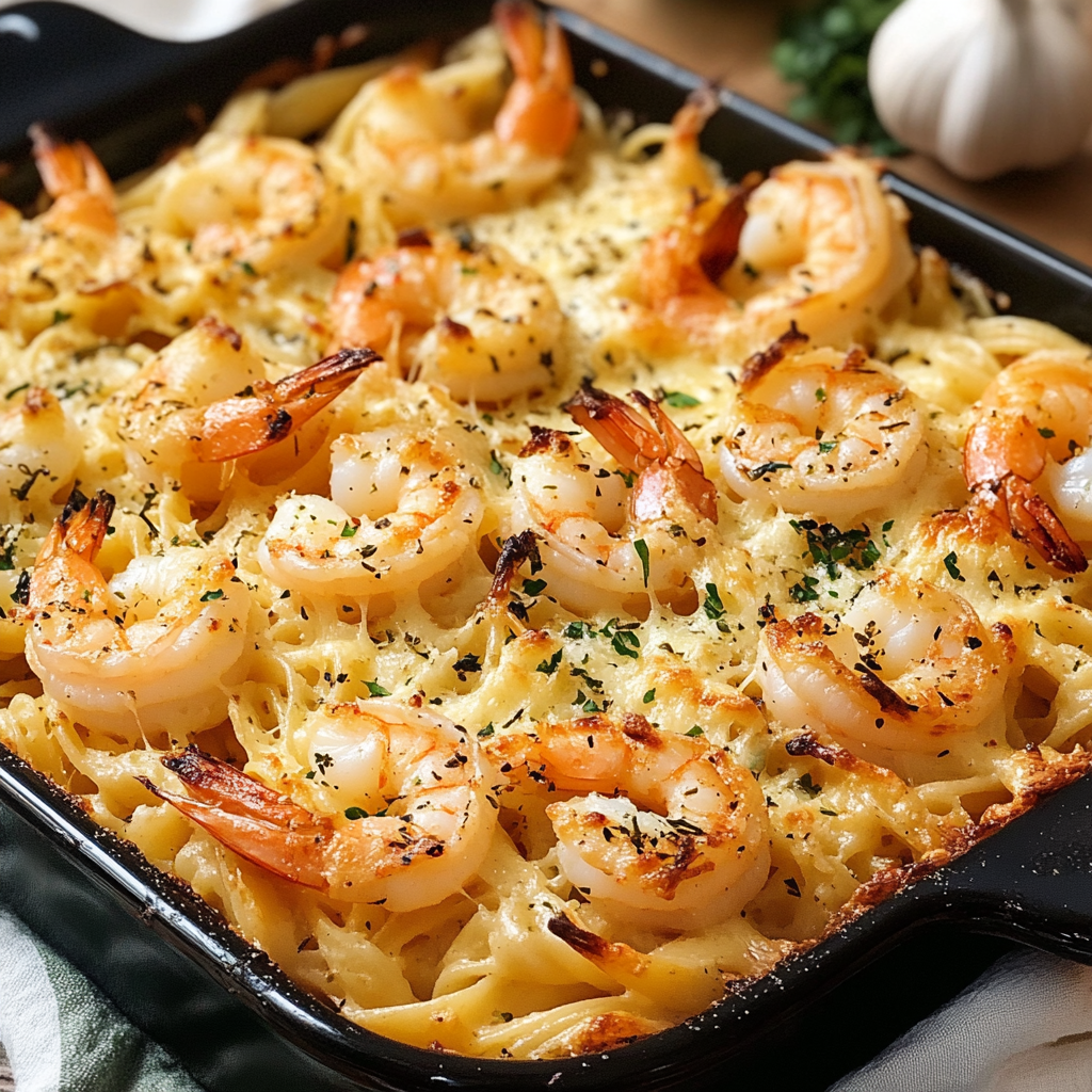 Garlic Shrimp Pasta Bake - Recipes Comfort Food